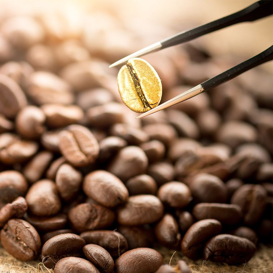 A close-up of a coffee bean to show that BEVAS uses the best beans