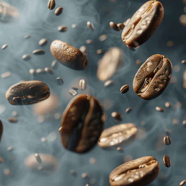 Roasted coffee beans, ready to be brewed into a delicious cup of BEVAS Coffee.